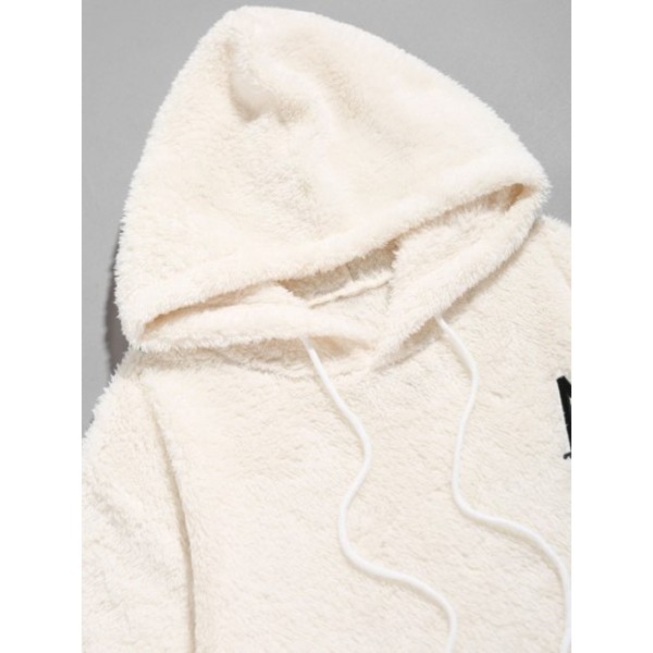 Playing Card Embroidered Fuzzy Hoodie