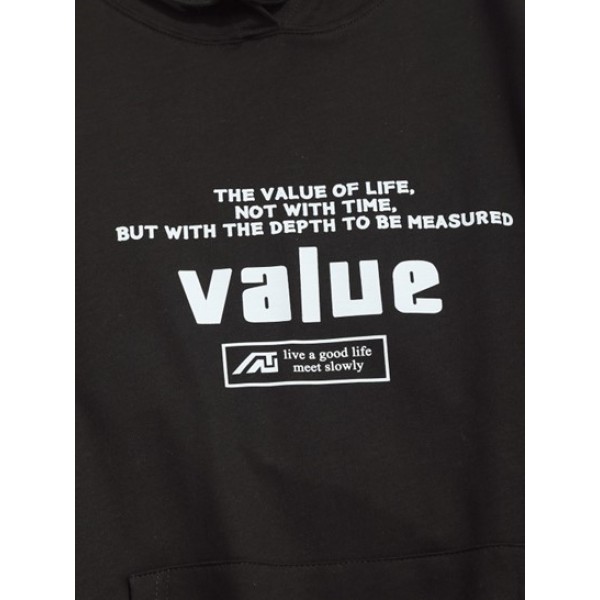 Letters Value Print Graphic Hoodie