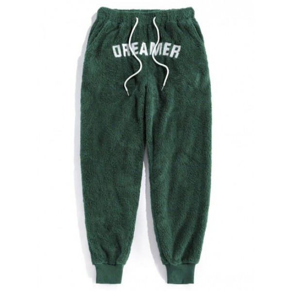 Letter Pattern Fluffy Hoodie And Pants Two Piece Set Letter Pattern Fluffy Hoodie And Pants Two Piece Set